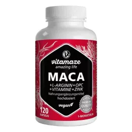 MACA 10:1 dosis alta+L-Arginina+OPC+Vit.vegan Kps., 120 uds