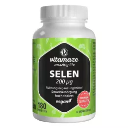 SELEN 200 µg comprimidos veganos de alta dosis, 180 uds