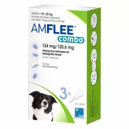 AMFLEE combo 134/120,6mg Solución oral para perros 10-20kg, 3 pcs