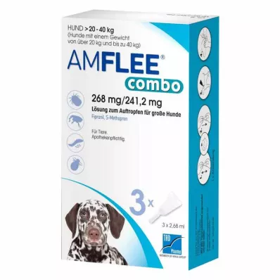 AMFLEE combo 268/241,2mg Solución oral para perros de 20-40kg, 3 uds
