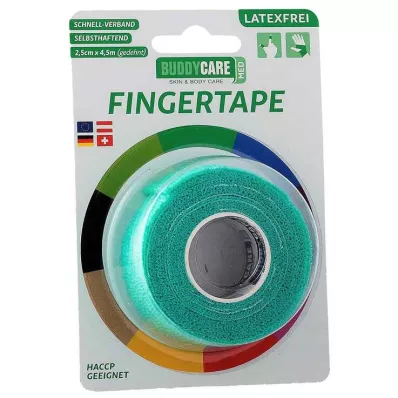 Buddycare cinta para dedos sin látex verde, 1 ud