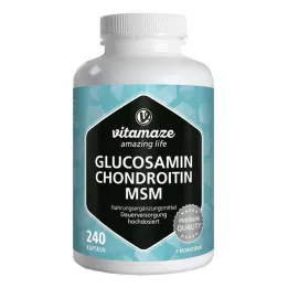 GLUCOSAMIN CHONDROITIN MSM Vitamina C en cápsulas, 240 cápsulas