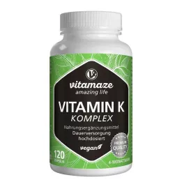 VITAMIN Complejo K1+K2 en cápsulas veganas de alta dosificación, 120 uds