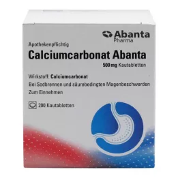 Carbonato de calcio Abanta 500 mg tabletas masticables, 200 piezas