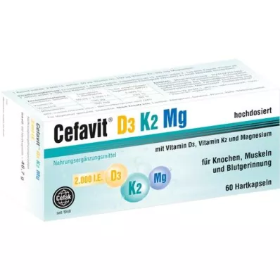 CEFAVIT D3 K2 Mg 2.000 U.I. cápsulas duras, 60 uds