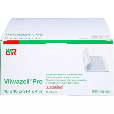 VLIWAZELL Pro superabsorb.compress.sterile 10x10 cm, 10 uds