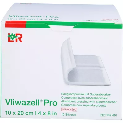 VLIWAZELL Pro superabsorb.compress.sterile 10x20 cm, 10 uds