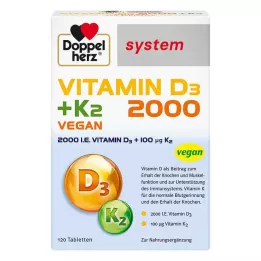 DOPPELHERZ Vitamina D3 2000+K2 sistema comprimidos, 120 uds