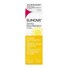 EUNOVA DuoProtect D3+K2 1000 U.I./50 μg gotas, 11,5 ml