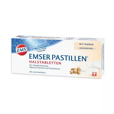 Pastillas Emser Pastillas para la garganta con jengibre sin azúcar, 30 piezas