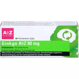 GINKGO AbZ 80 mg comprimidos recubiertos con película, 30 uds