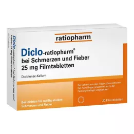 DICLO-RATIOPHARM para dolor y fiebre 25 mg FTA, 20 uds