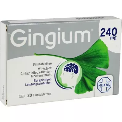 GINGIUM 240 mg comprimidos recubiertos con película, 20 uds