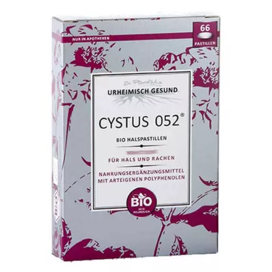 CYSTUS 052 pastillas para la garganta orgánicas, 66 piezas