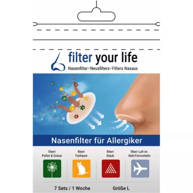 FILTER YOUR LIFE Filtro nasal para alérgicos talla L, 7X2 uds