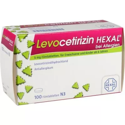 LEVOCETIRIZIN HEXAL para alergias 5 mg comprimidos recubiertos con película, 100 uds