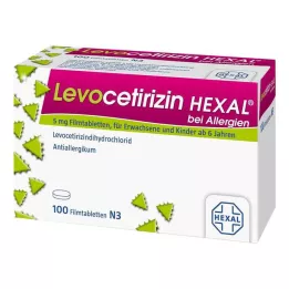LEVOCETIRIZIN HEXAL para alergias 5 mg comprimidos recubiertos con película, 100 uds