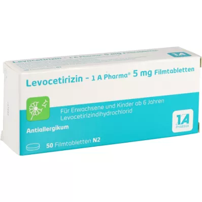 LEVOCETIRIZIN-1A Pharma 5 mg comprimidos recubiertos con película, 50 uds
