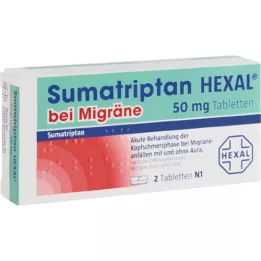 SUMATRIPTAN HEXAL para migraña 50 mg comprimidos, 2 uds