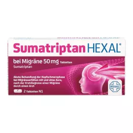 SUMATRIPTAN HEXAL para migraña 50 mg comprimidos, 2 uds