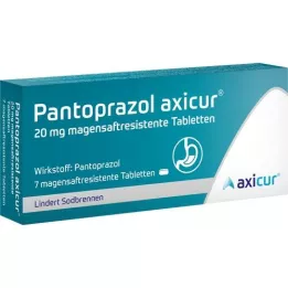 PANTOPRAZOL axicur 20 mg comprimidos con cubierta entérica, 7 uds