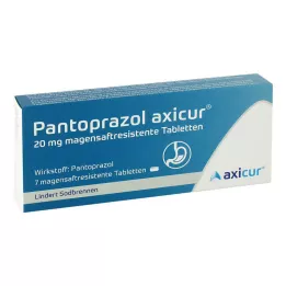 Pantoprazol axicur® tabletas de 20 mg, 7 piezas