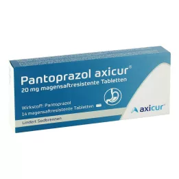 Pantoprazol axicur® tabletas de 20 mg, 14 piezas