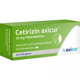 CETIRIZIN axicur 10 mg comprimidos recubiertos con película, 50 uds