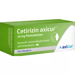 CETIRIZIN axicur 10 mg comprimidos recubiertos con película, 100 uds