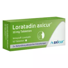 Loratadina Axicur® 10 mg tabletas, 50 PCS