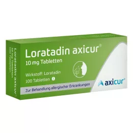 Loratadina Axicur 10 mg tabletas, 100 PCS