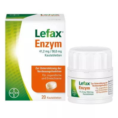Tabletas masticables de enzima Lefax, 20 piezas