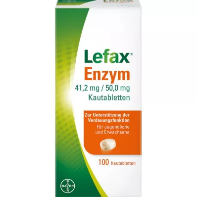 LEFAX Pastillas masticables de enzimas, 100 unidades