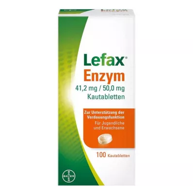Tabletas masticables de enzima Lefax, 100 piezas