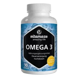 OMEGA-3 1000 mg EPA 400/DHA 300 cápsulas de alta dosis, 90 uds