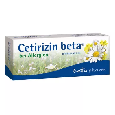Tabletas recubiertas con película de cetirizina beta para alergias, 30 piezas