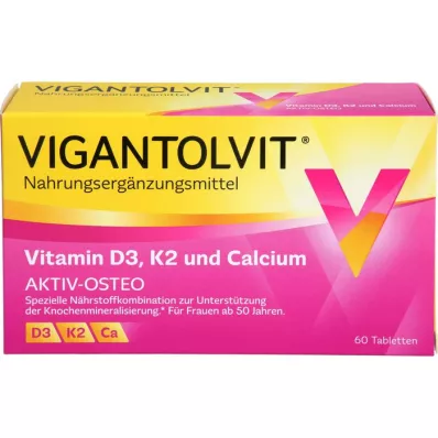 VIGANTOLVIT Vitamina D3 K2 calcio comprimidos recubiertos con película, 60 cápsulas