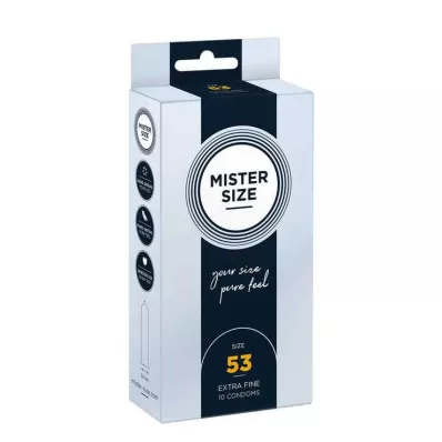 MISTER Condones tamaño 53, 10 unidades