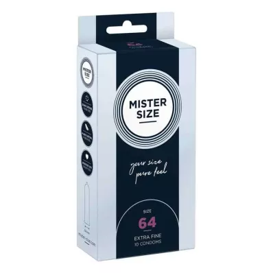 MISTER SIZE 64 condones, 10 unidades