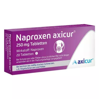 Naproxeno Axicur® 250 mg tabletas, 20 piezas