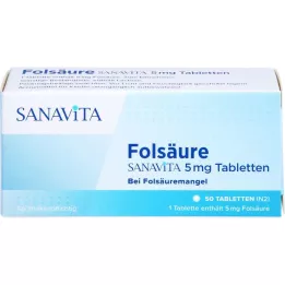 FOLSÄURE SANAVITA Comprimidos de 5 mg, 50 uds