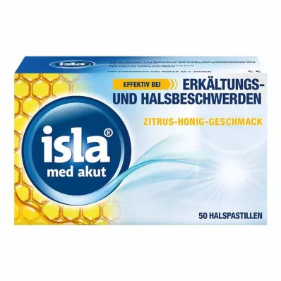 isla® med pastillas agudas sabor cítrico-miel, 50 piezas