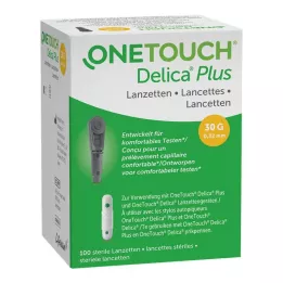 ONE TOUCH Lancetas con aguja Delica Plus, 100 unidades