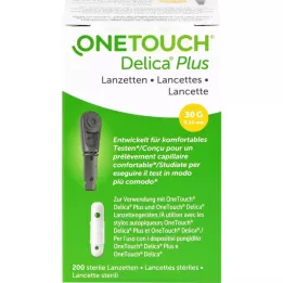 ONE TOUCH Lancetas con aguja Delica Plus, 200 unidades