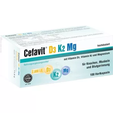 CEFAVIT D3 K2 Mg 2.000 U.I. cápsulas duras, 100 uds