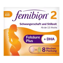 FEMIBION 2 Embarazo+Lactancia sin pastillas de yodo, 2X60 uds