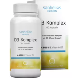 SANHELIOS Complejo vitamínico solar de vitamina D3 con K2, 80 uds