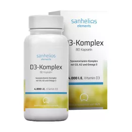 SANHELIOS Complejo vitamínico solar de vitamina D3 con K2, 80 uds