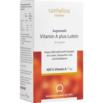 SANHELIOS Augenwohl Vitamina A más Luteína Cápsulas, 60 Cápsulas