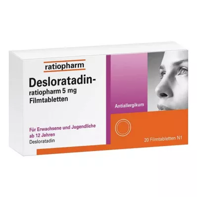 Desloratadina ratiopharm 5 mg comprimidos recubiertos con película, 20 piezas